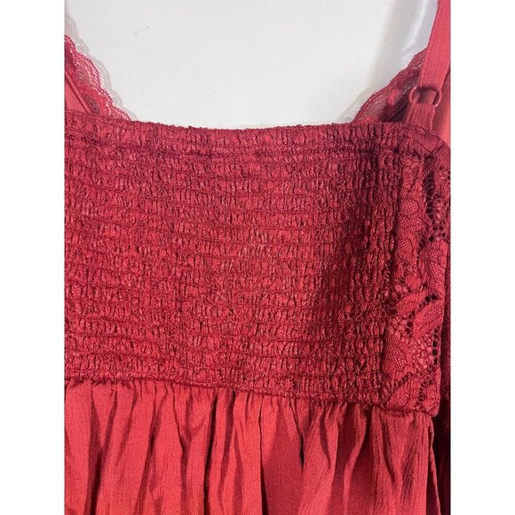 Torrid Top Women 2X Orange Babydoll Boho Hippie Indie Western Feminine Floral - Picture 3 of 12